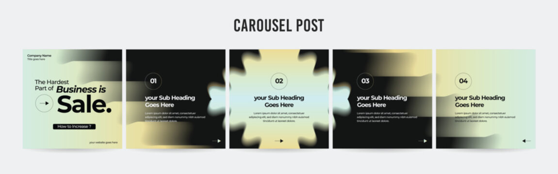 Editable Instagram Carousel Post Layout Set, Social Media Marketing microblog template design, tips & tricks linkedin post template, eps 10.