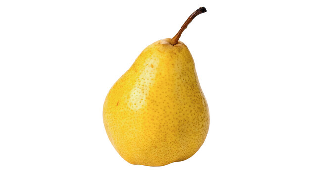 Fresh ripe yellow pear fruit for healthy organic snack and natural autumn harvest nutrition advertisement isolated on transparent background