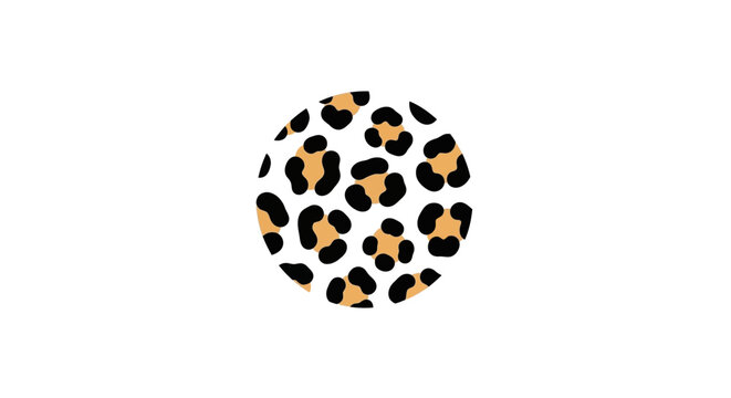 Leopard Print Circle Icon - Animal Pattern Graphic Design