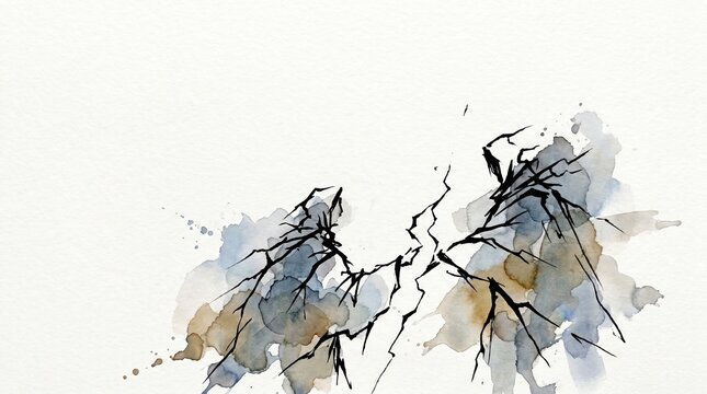 Family Conflict Impact, Sad Child Family Crisis, Childhood Trauma Concept, Abstract Art of Conflict with Cracks and Splashes