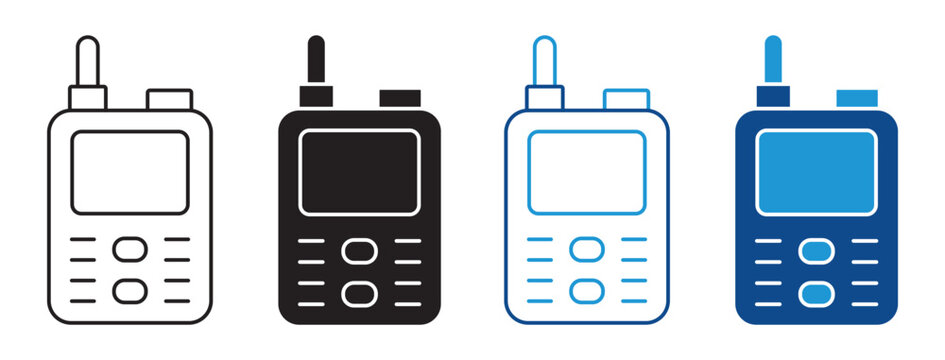 Pager Icon Set Vector Flat and outline Design Communication Device Collection