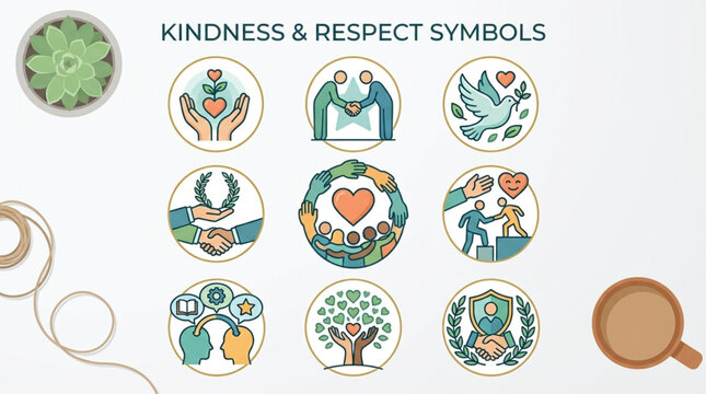 Kindness and Respect Symbols Collection.