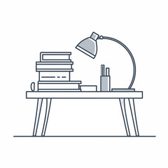 Fototapeta premium Desk lamp on a wooden table.