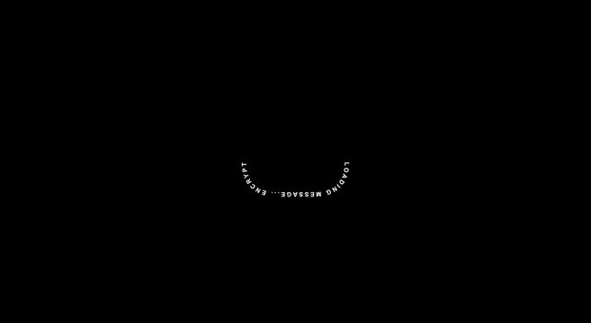 Digital loading message encrypting animation for secure data animation