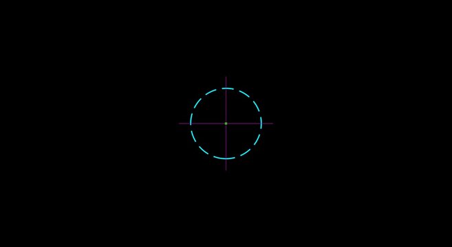 Digital target crosshair hud overlay for gaming and tech animation