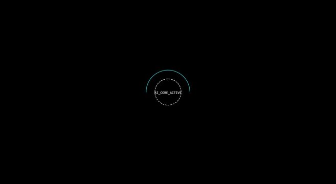 Futuristic ai core active hud interface motion loading animation