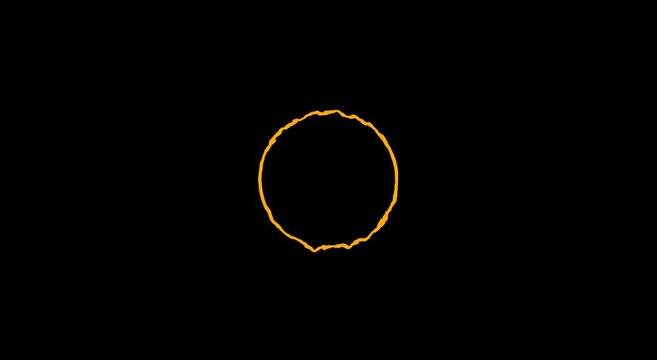 Glowing golden circle audio waveform pulsing on black background animation