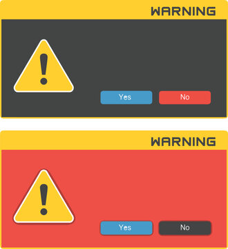 Illustrazione vettoriale di finestra alert con messaggio di allerta e avviso di sistema. Ideale per notifiche, errori, sicurezza informatica e interfacce digitali.
