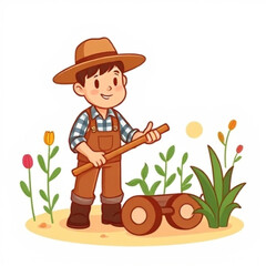 Obraz premium gardener with flowers