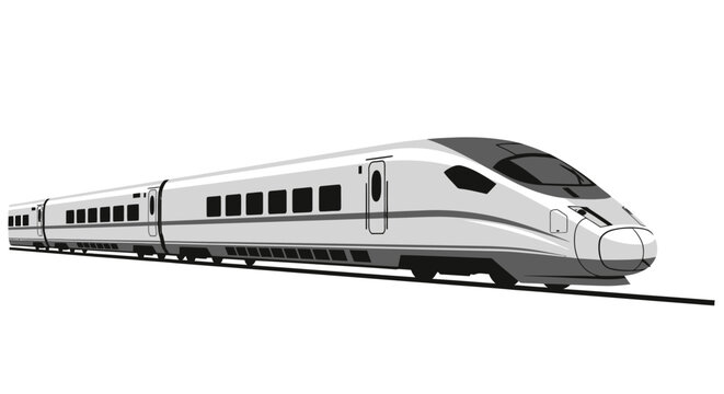 Modern high speed express train vector illustration.