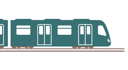 Modern Electric Train on Rails, Urban Public Transportation Vector Illustration © fiyan