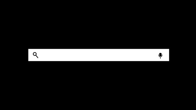Minimalist search bar with magnifying glass and microphone icons. Search bar visual element. Professional search bar for web browser interface and digital voice command navigation art.