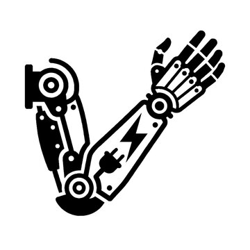 Robotic arm with mechanical hand.
