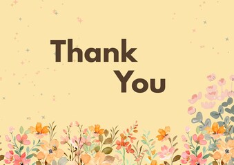 Fototapeta premium thank you card with flowers