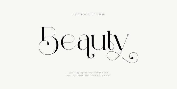 Luxury Beauty alphabet logo font. Typography elegant style alphabet fonts for beauty, calligraphy, decorative, glamour, boutique, fashion, brand, wedding, vintage design.