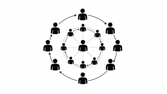 People connected in a network.