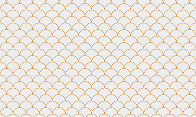 Golden fish scale pattern. Dragon scallop background. Outline shapes mosaic. Vector © Tatiana