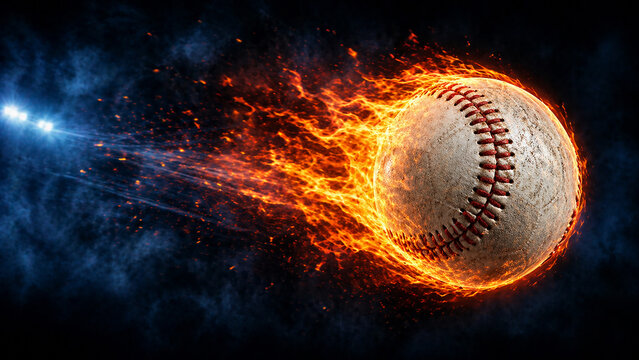 baseball in flames