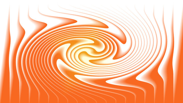 Abstract swirling orange and yellow pattern with wavy lines and bright light effect, ribbed glass background, diagonal wave pattern