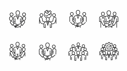 Obraz premium People icons in different group formations.