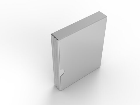Slipcase book mockup with clean white hardcover packaging on  background. Professional branding template ideal for publishing, portfolio presentation, product showcase, ads and print design. 3D render