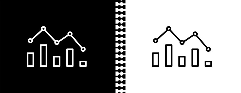 charts UI outline icon in black and white mode - business and analytics collection. 