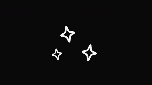 Three hand-drawn sparkles popping upward.