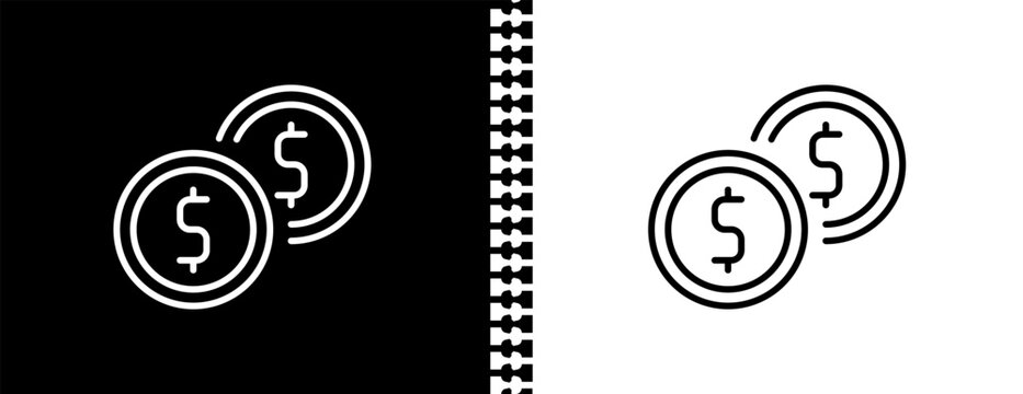 dollar on business time UI outline icon in black and white mode - business collection.