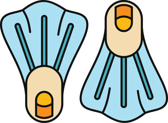 Pair of blue flippers for water sports on a white background © anatolir