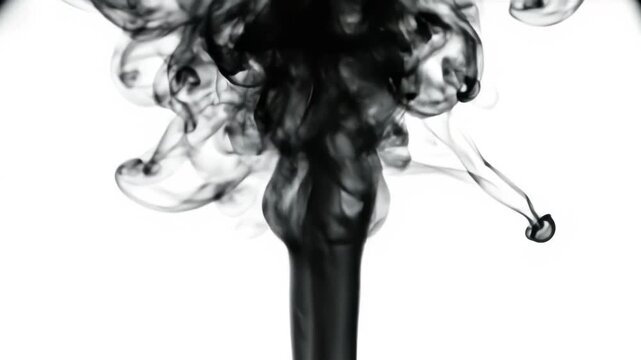 Black Ink Smoke Wisps Rising Dark Background Macro Slow Motion Abstract &mdash; Fine Art Luxury Background Video