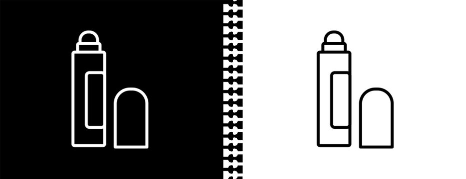 concealer UI outline icon in black and white mode - beauty collection.