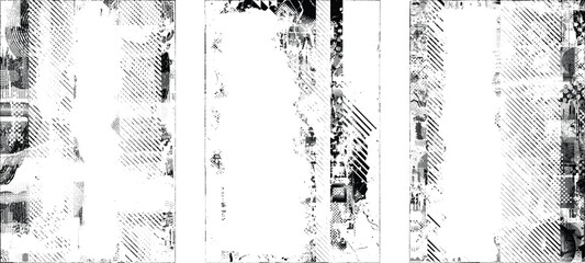 Fototapeta na wymiar Grungy isolated layers . Design element for brochure, social media, posters, flyers. Overlay texture.Textured banner with Distress effect .Vector halftone dots . Screen print texture 