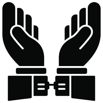 Dua prayer icon vector illustration representing hands raised in supplication for spiritual worship and religious devotion