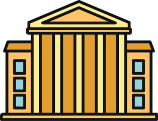 Naklejka premium Classical architecture building representing justice, law, and official institutions