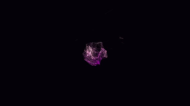Flawless mathematical seamless loop of a hypercube tesseract. Generated via code, this 4K neon background features echoing ripple rings in nebula void colors. Perfect for tech projects.