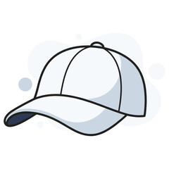Fototapeta premium White baseball cap isolated on simple light background. non editable strokes