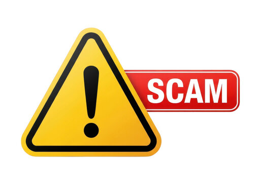 Warning scam alert triangle icon