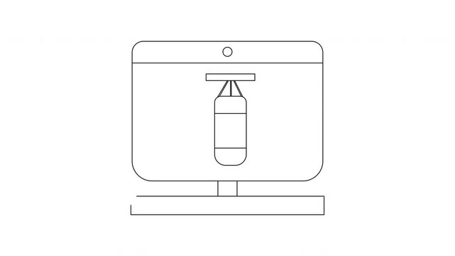 Boxing Punching Bag Illustration on Screen.