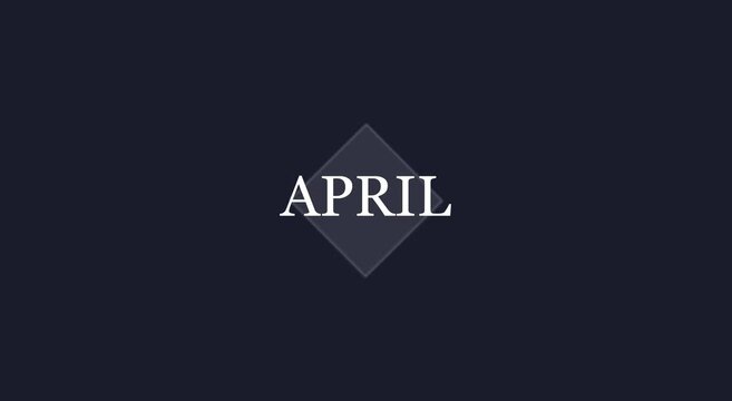 Minimalist april calendar title animation with geometric shape animation
