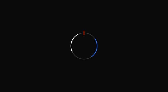 Minimalist circular loading spinner animation on black animation