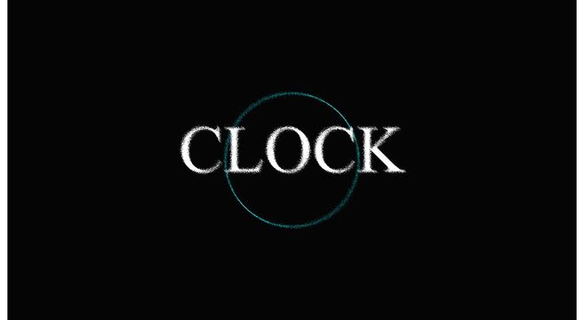 Minimalist clock motion with rotating circular loading animation