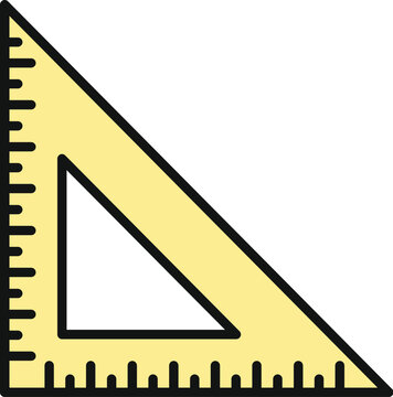 Set square showing rulers and triangle shape for measuring
