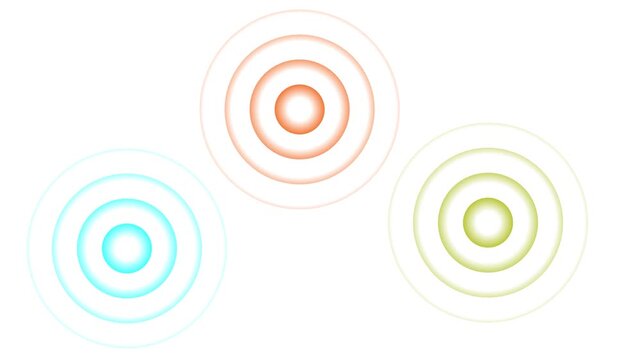 Three concentric circles with gradient colors on white background. Concentric circles abstract. Professional concentric circles for modern data visualization and digital interface art.