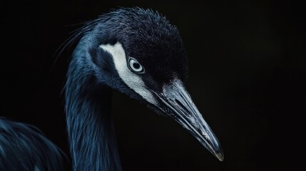 Naklejka premium Close-up of a Blue Crane's Head