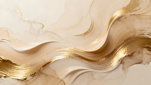 Golden marble wave pattern