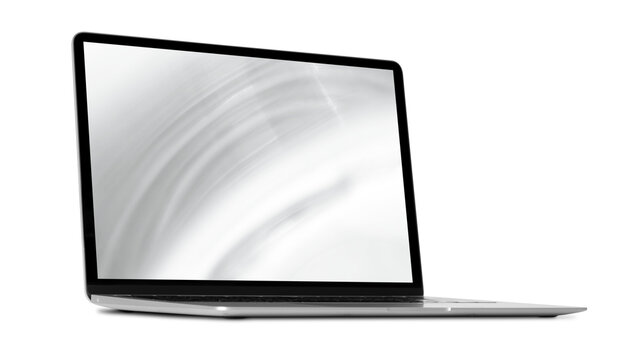 laptop on a transparent background in PNG format with a glass glare effect.