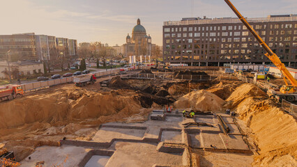 Budowa w centrum miasta