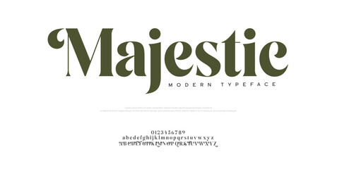 Majestic, Elegant alphabet letters font and number. Typography luxury classic lettering serif fonts decorative for logo wedding vintage retro concept. vector illustration © crossover
