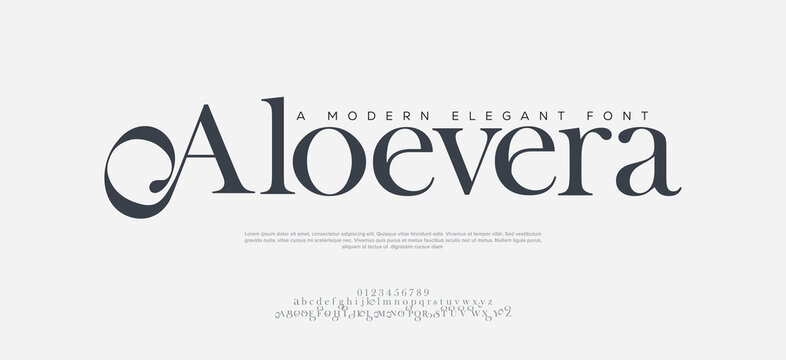 Aleovera, Elegant modern beauty logo alphabet font. Typography beautiful fashion luxury classic letters serif italic fonts decorative wedding vintage blossom logos. vector illustration