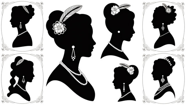 Silhouettes of people dancing in a line